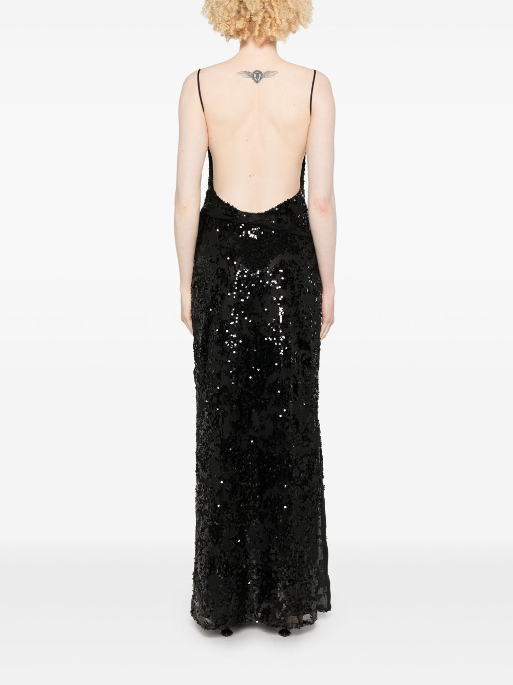 Abito lungo con paillettes in nero Coperni - donna 