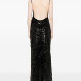 Abito lungo con paillettes in nero Coperni - donna 