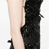 Abito lungo con paillettes in nero Coperni - donna 