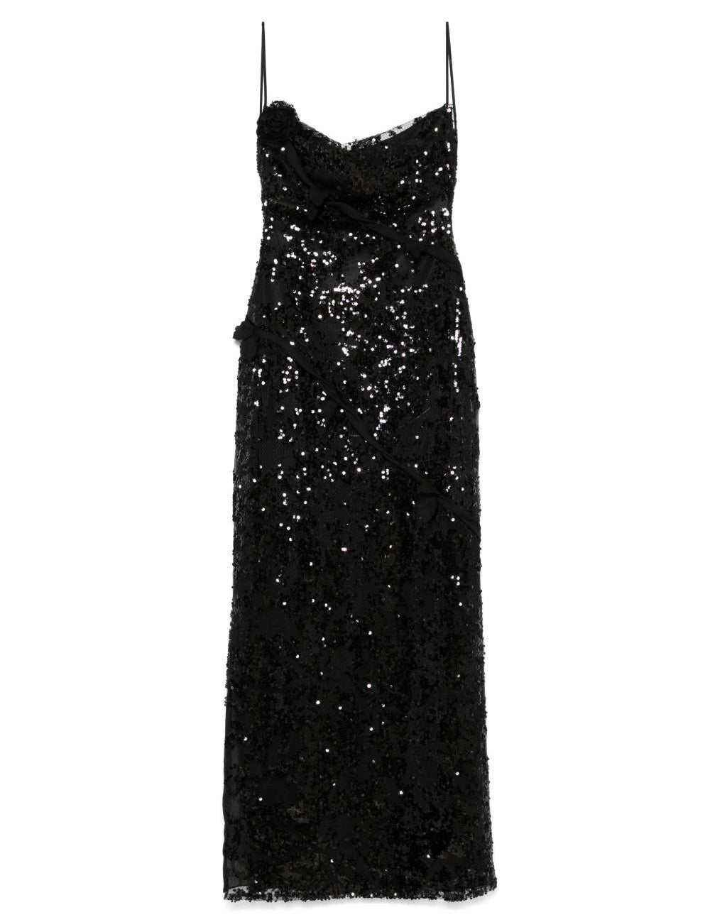 Abito lungo con paillettes in nero Coperni - donna 