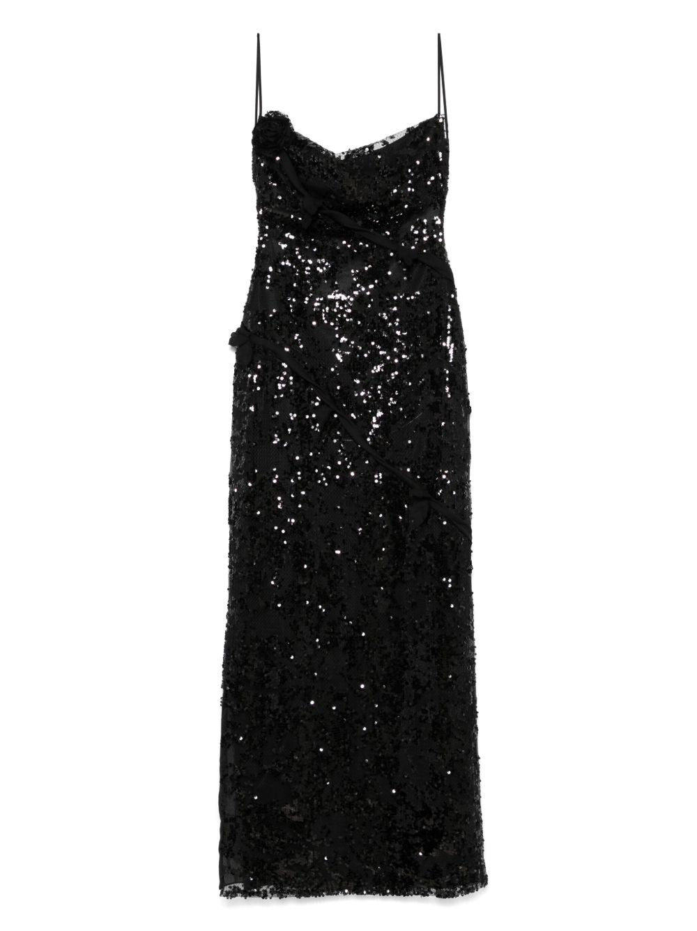 Abito lungo con paillettes in nero Coperni - donna 