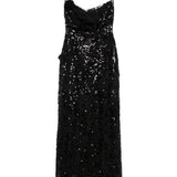 Abito lungo con paillettes in nero Coperni - donna 