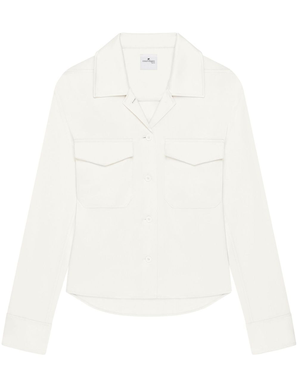 Camicia satinata con tasche applicate in bianco Courrèges - donna 
