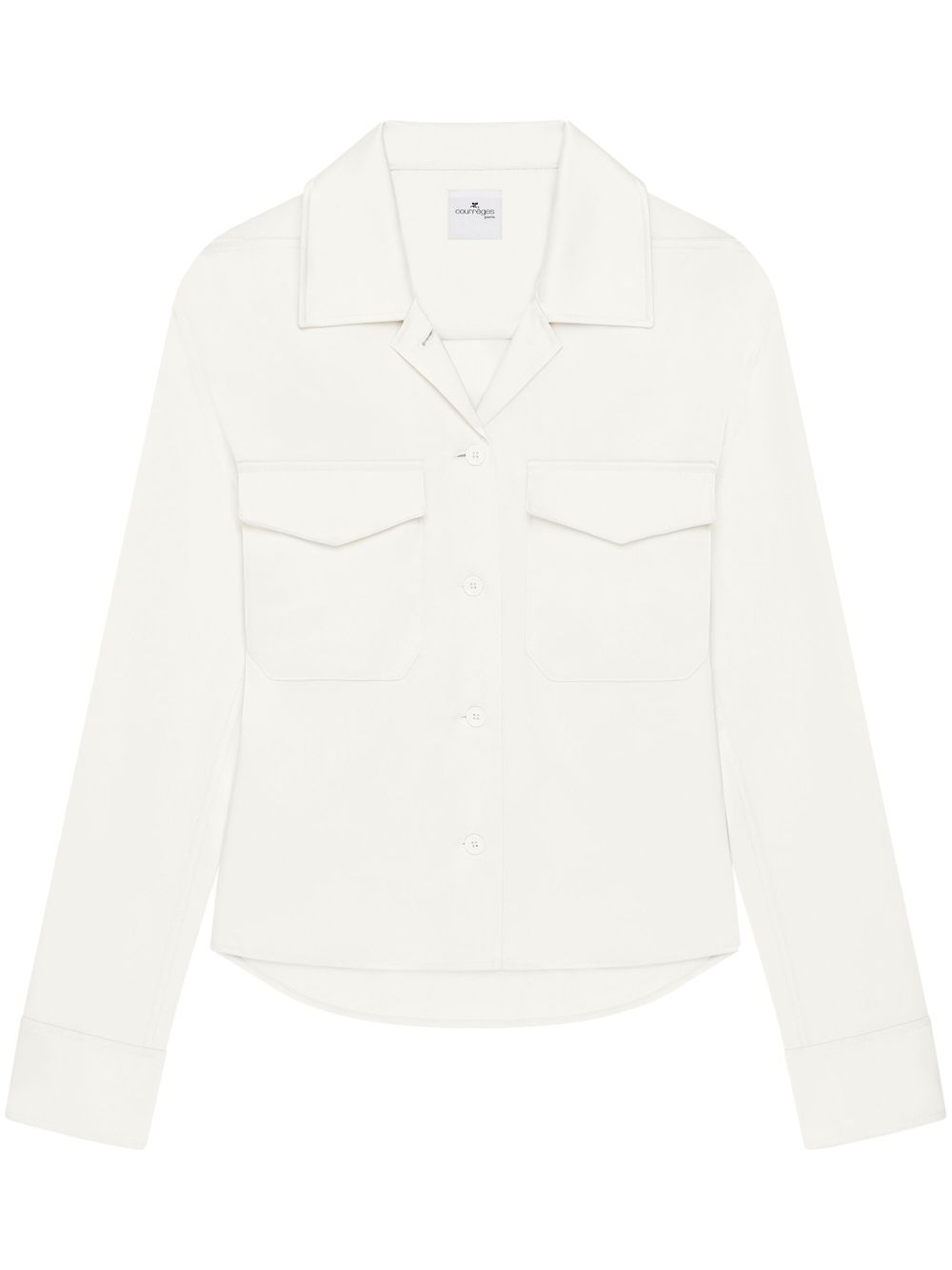 Camicia satinata con tasche applicate in bianco Courrèges - donna 