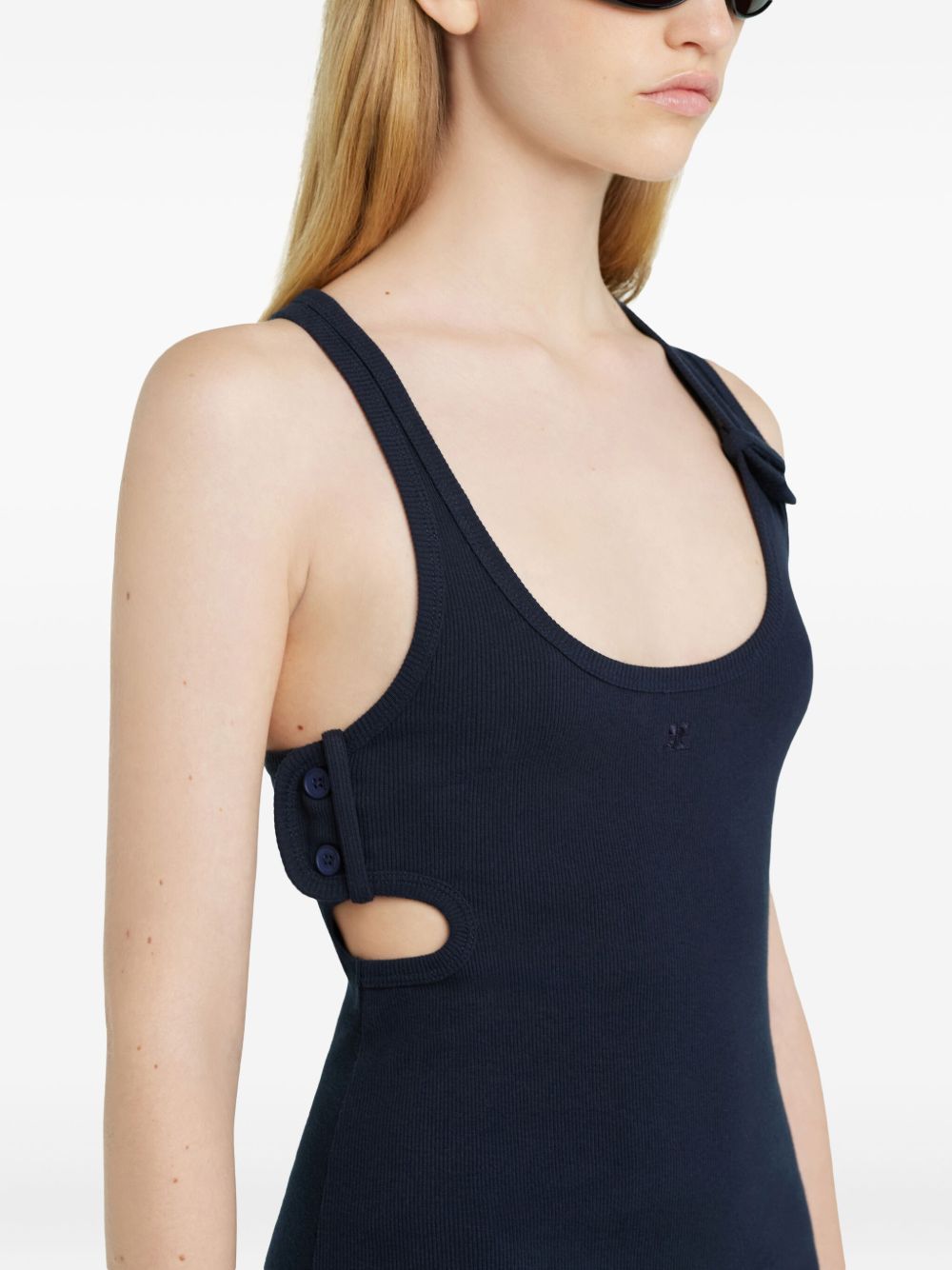 Abito corto '90 in blu navy Courrèges - donna 