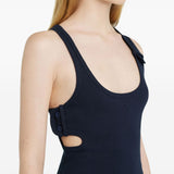 Abito corto '90 in blu navy Courrèges - donna 