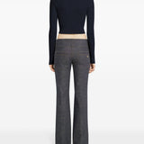 Cardigan crop a coste fini in blu navy Courrèges - donna 