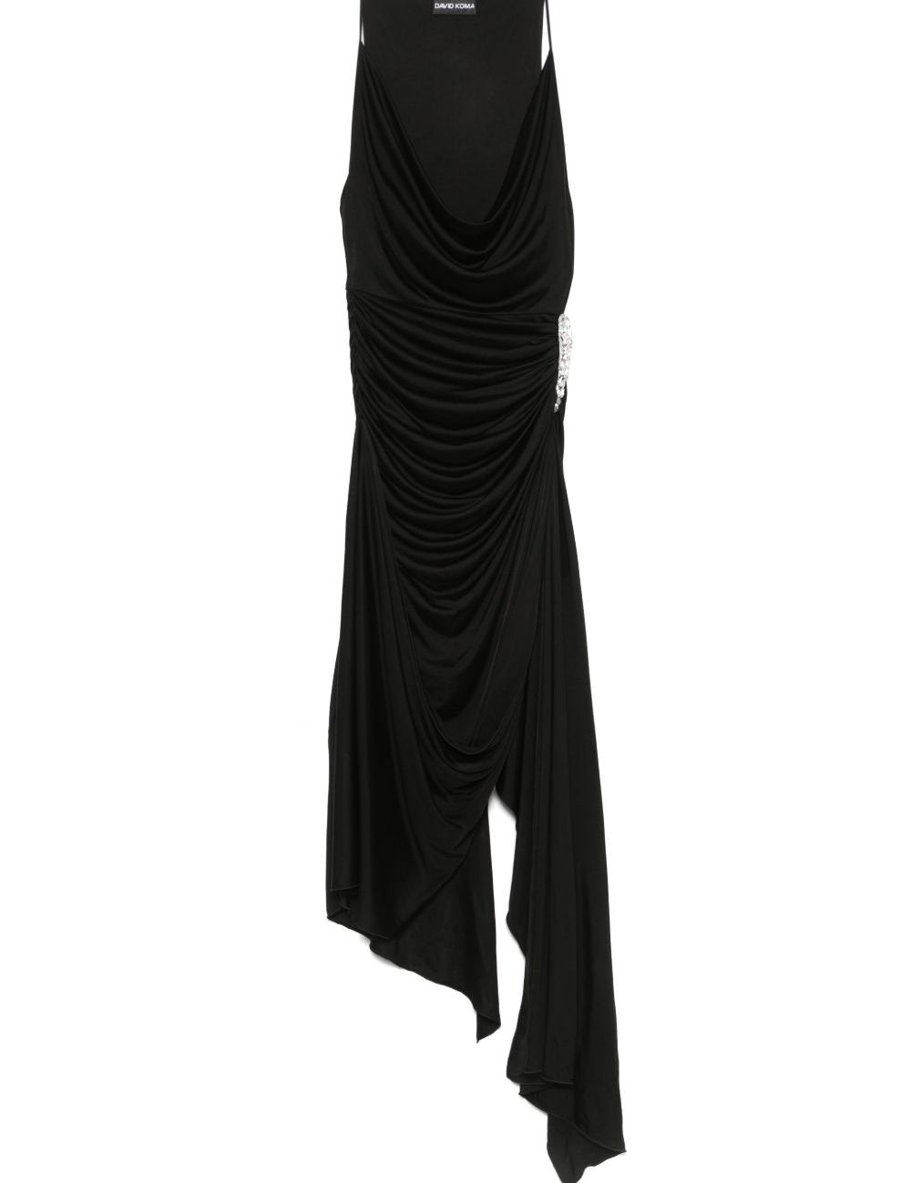 Abito midi asimmetrico in nero David koma - donna 