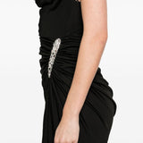Abito midi asimmetrico in nero David koma - donna 