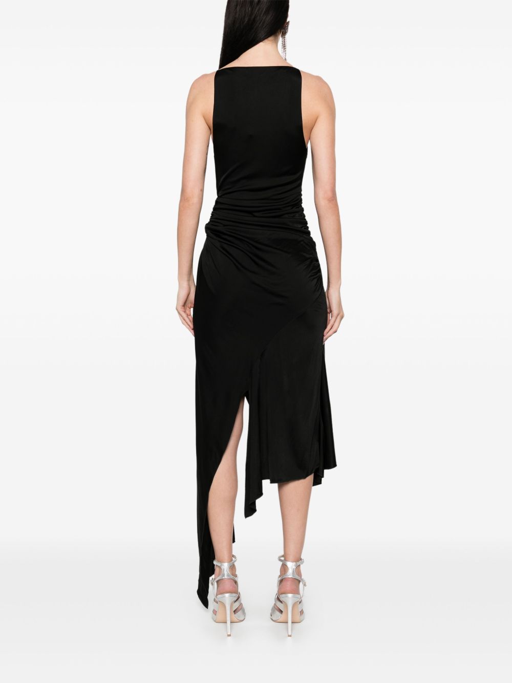 Abito midi asimmetrico in nero David koma - donna 
