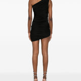 Abito corto drappeggiato con cristalli in nero David koma - donna 