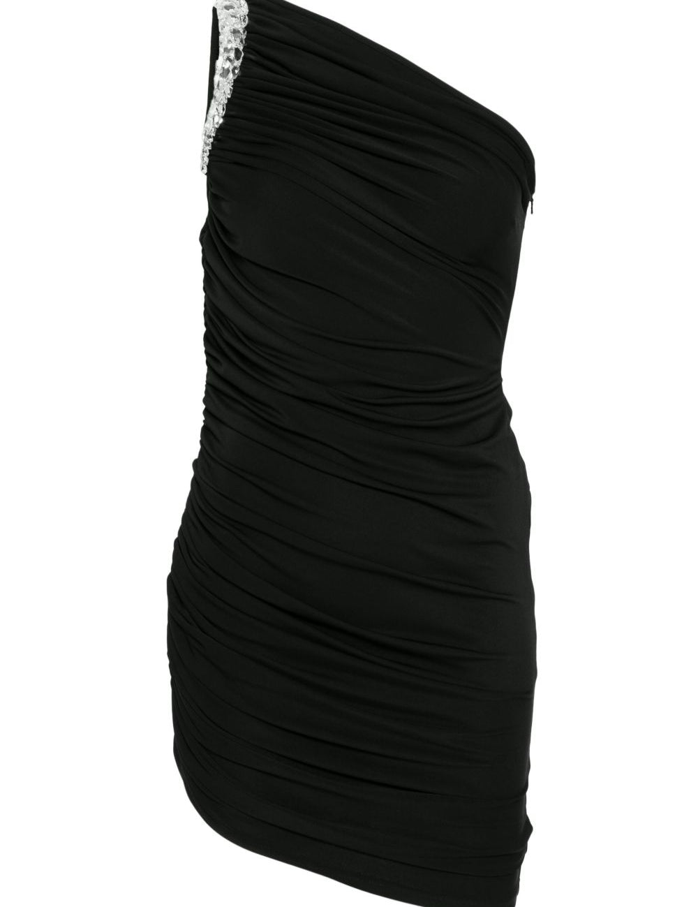 Abito corto drappeggiato con cristalli in nero David koma - donna 