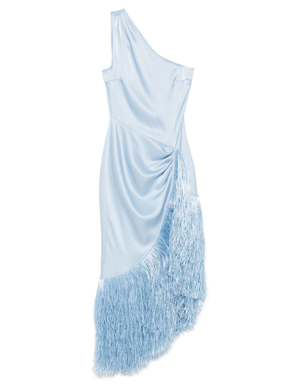 Abito midi con frange in azzurro chiaro David Koma - donna 