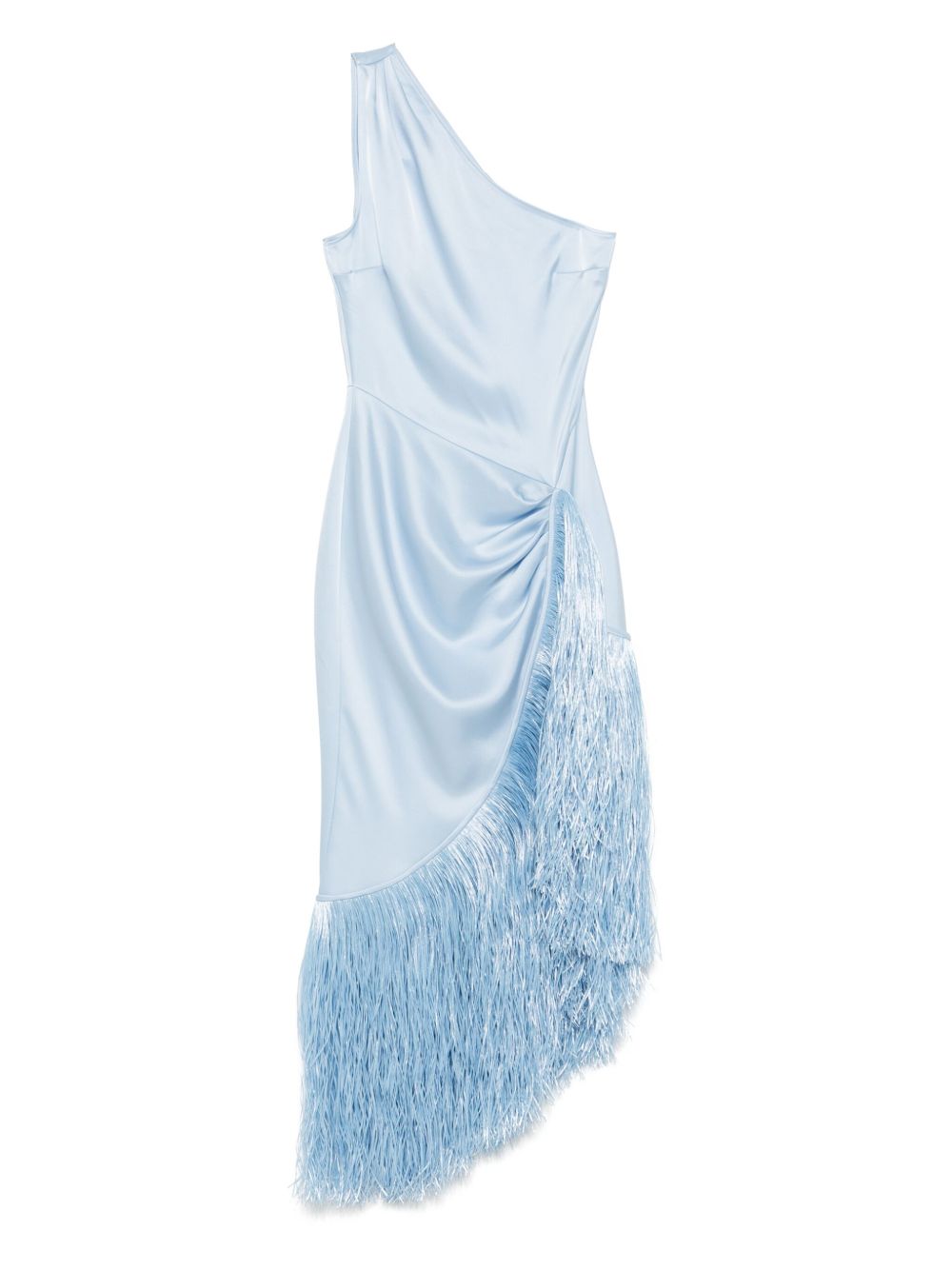 Abito midi con frange in azzurro chiaro David Koma - donna 