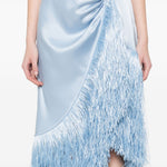 Abito midi con frange in azzurro chiaro David Koma - donna 