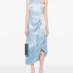 Abito midi con frange in azzurro chiaro David Koma - donna 