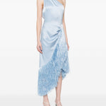 Abito midi con frange in azzurro chiaro David Koma - donna 