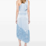 Abito midi con frange in azzurro chiaro David Koma - donna 
