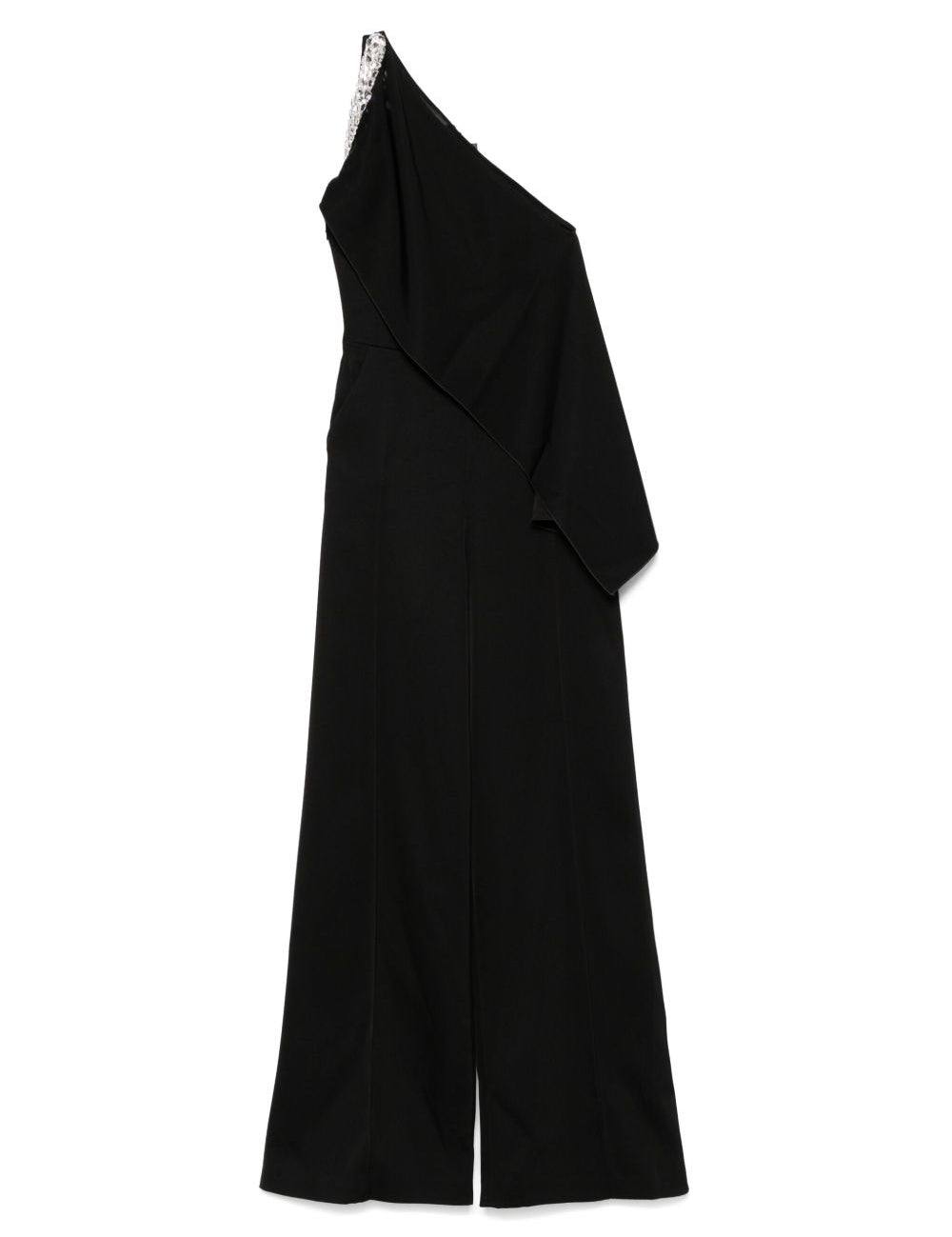 Tuta intera drappeggiata con cristalli in nero David Koma - donna 