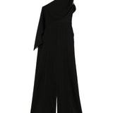 Tuta intera drappeggiata con cristalli in nero David Koma - donna 