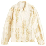 Giacca con stampa in beige e bianco Dries Van Noten - uomo 