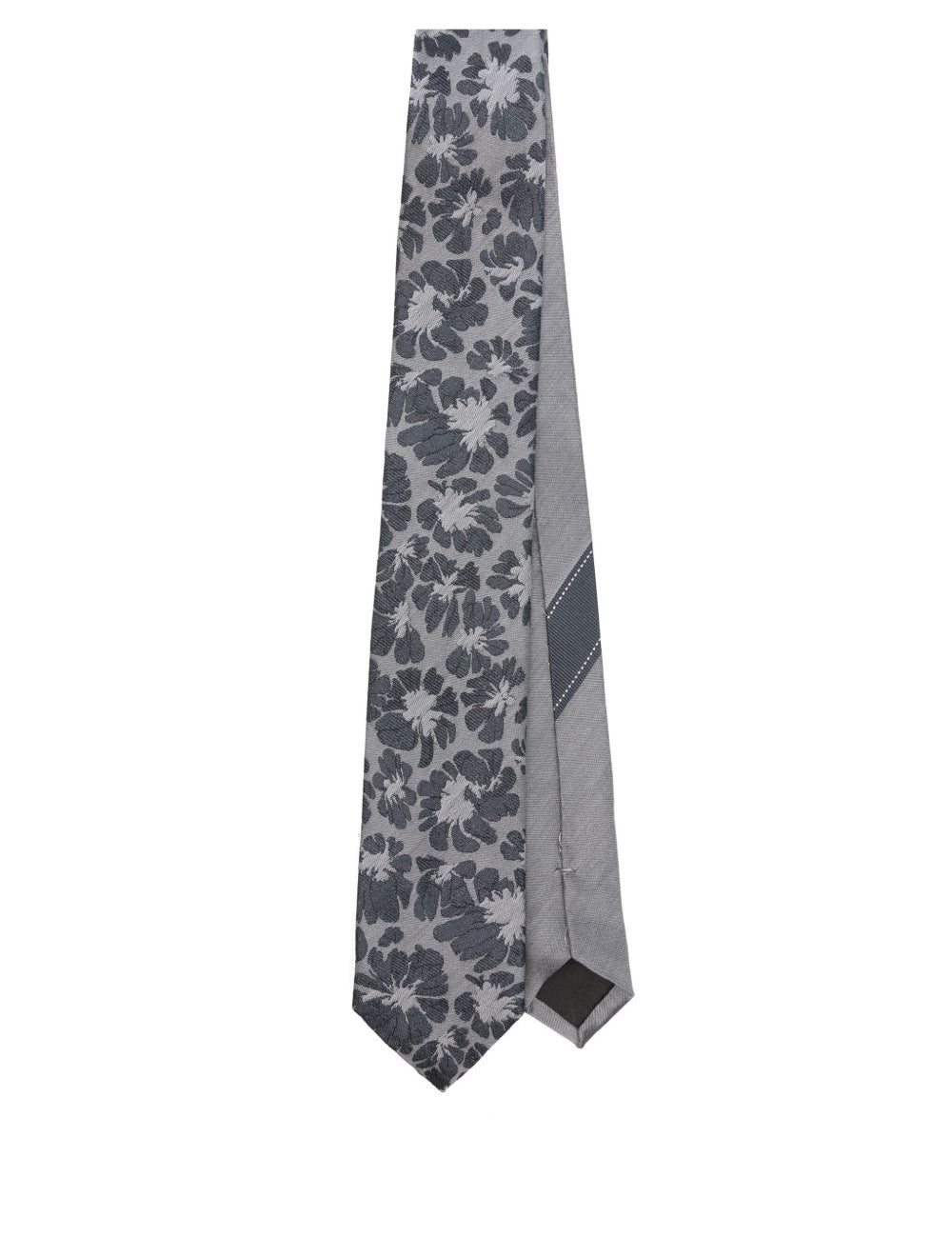Cravatta stampata in grigio Dries Van Noten - uomo 