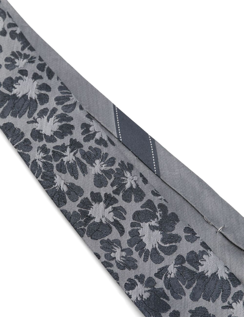 Cravatta stampata in grigio Dries Van Noten - uomo 
