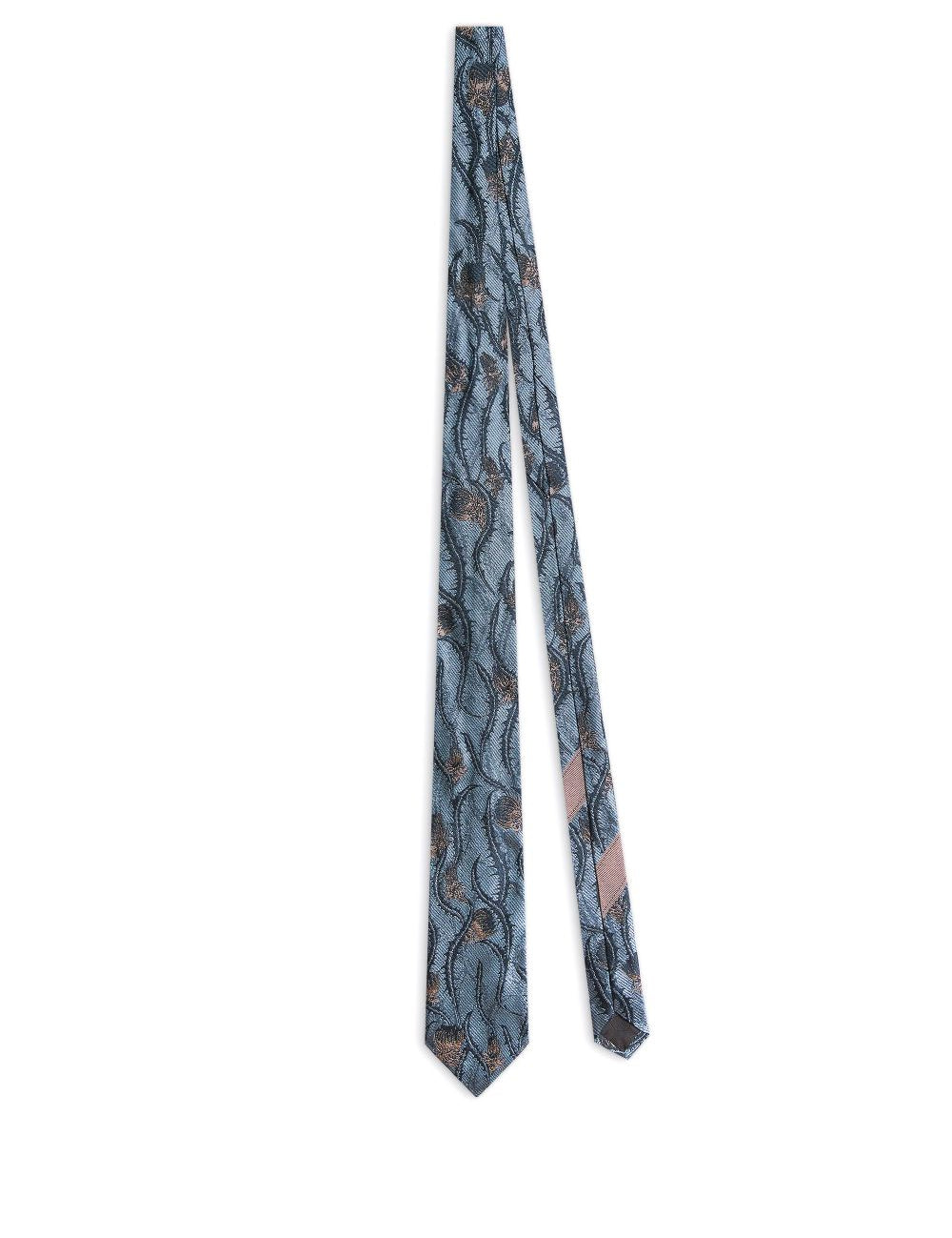 Cravatta in seta con stampa in blu Dries van noten - uomo 