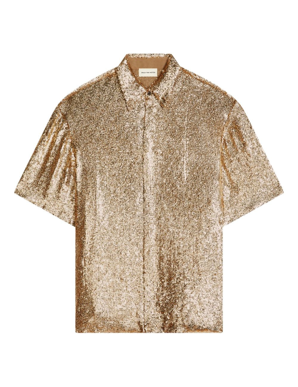 Camicia con paillettes in oro Dries van noten - uomo 
