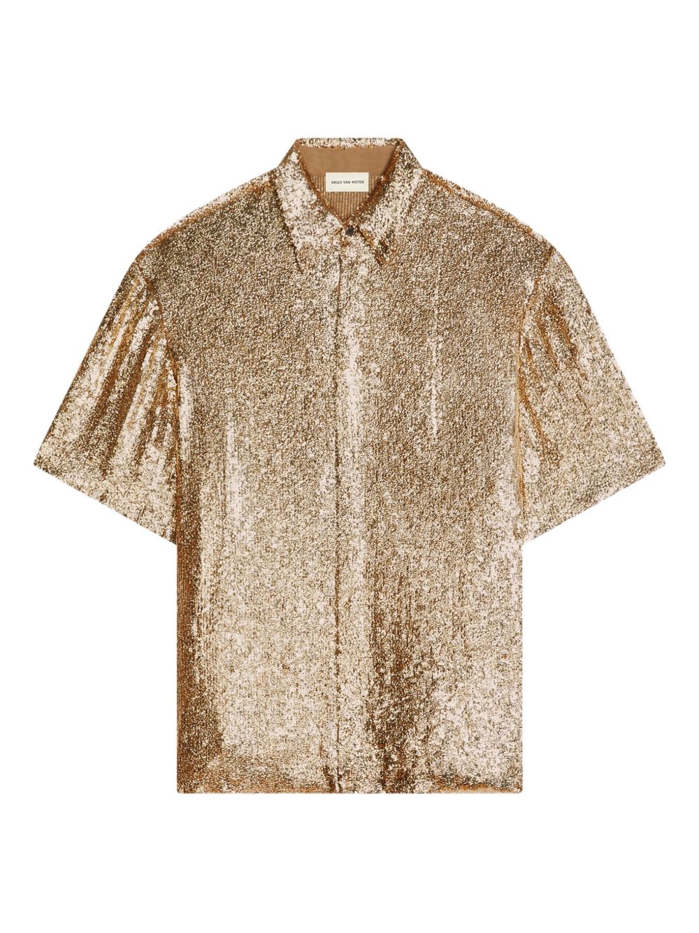 Camicia con paillettes in oro Dries van noten - uomo 