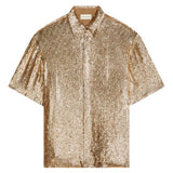 Camicia con paillettes in oro Dries van noten - uomo 