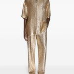 Camicia con paillettes in oro Dries van noten - uomo 