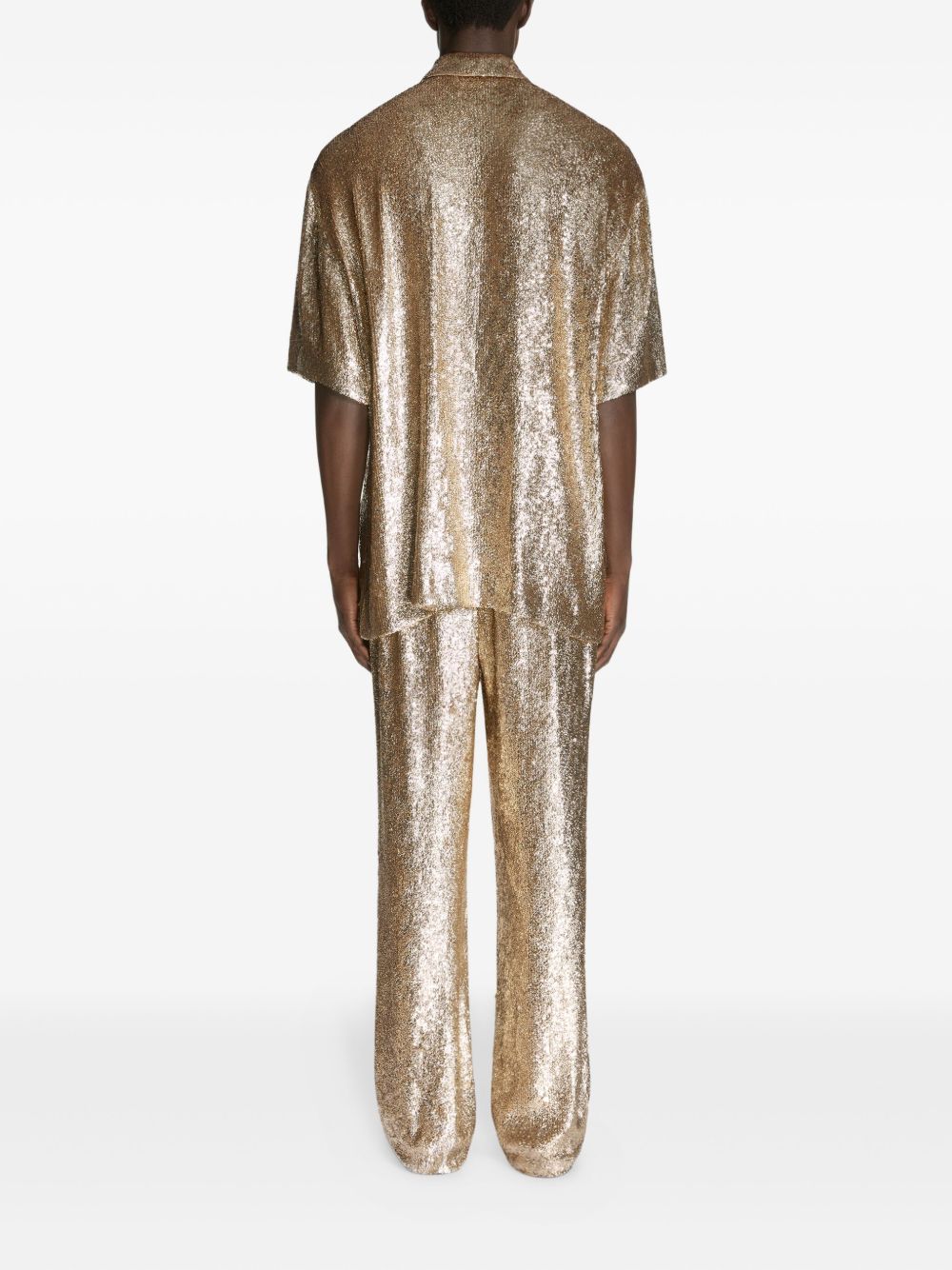 Camicia con paillettes in oro Dries van noten - uomo 