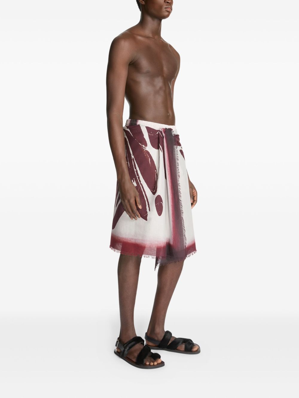 Sarong con stampa astratta in borgogna Dries van noten - uomo 
