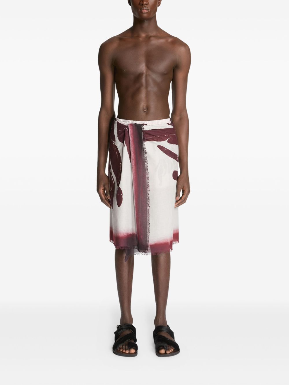 Sarong con stampa astratta in borgogna Dries van noten - uomo 