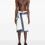 Sarong con stampa astratta in blu Dries van noten - uomo 