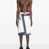 Sarong con stampa astratta in blu Dries van noten - uomo 