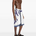 Sarong con stampa astratta in blu Dries van noten - uomo 