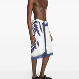 Sarong con stampa astratta in blu Dries van noten - uomo 
