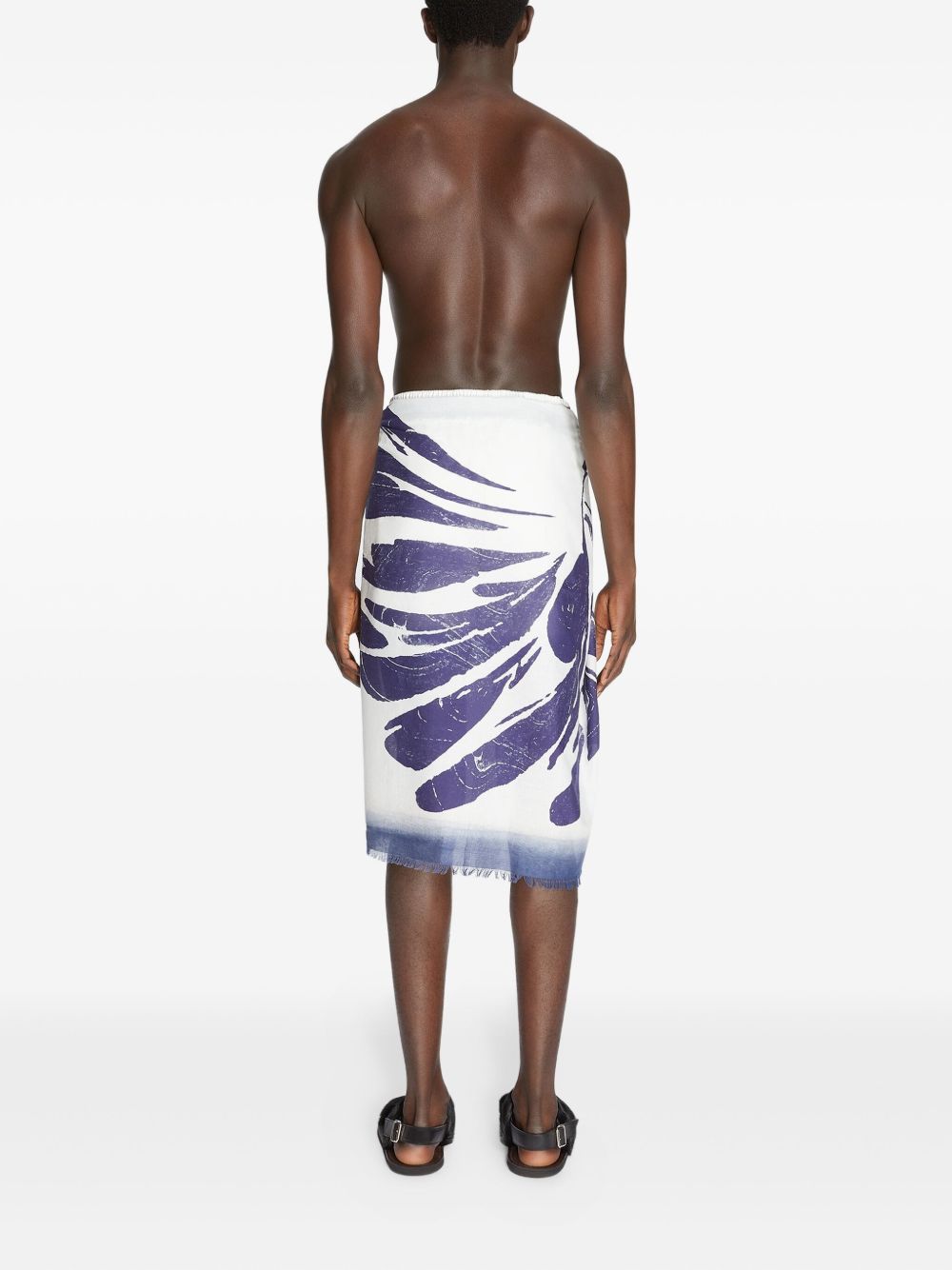 Sarong con stampa astratta in blu Dries van noten - uomo 