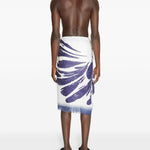 Sarong con stampa astratta in blu Dries van noten - uomo 