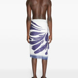 Sarong con stampa astratta in blu Dries van noten - uomo 