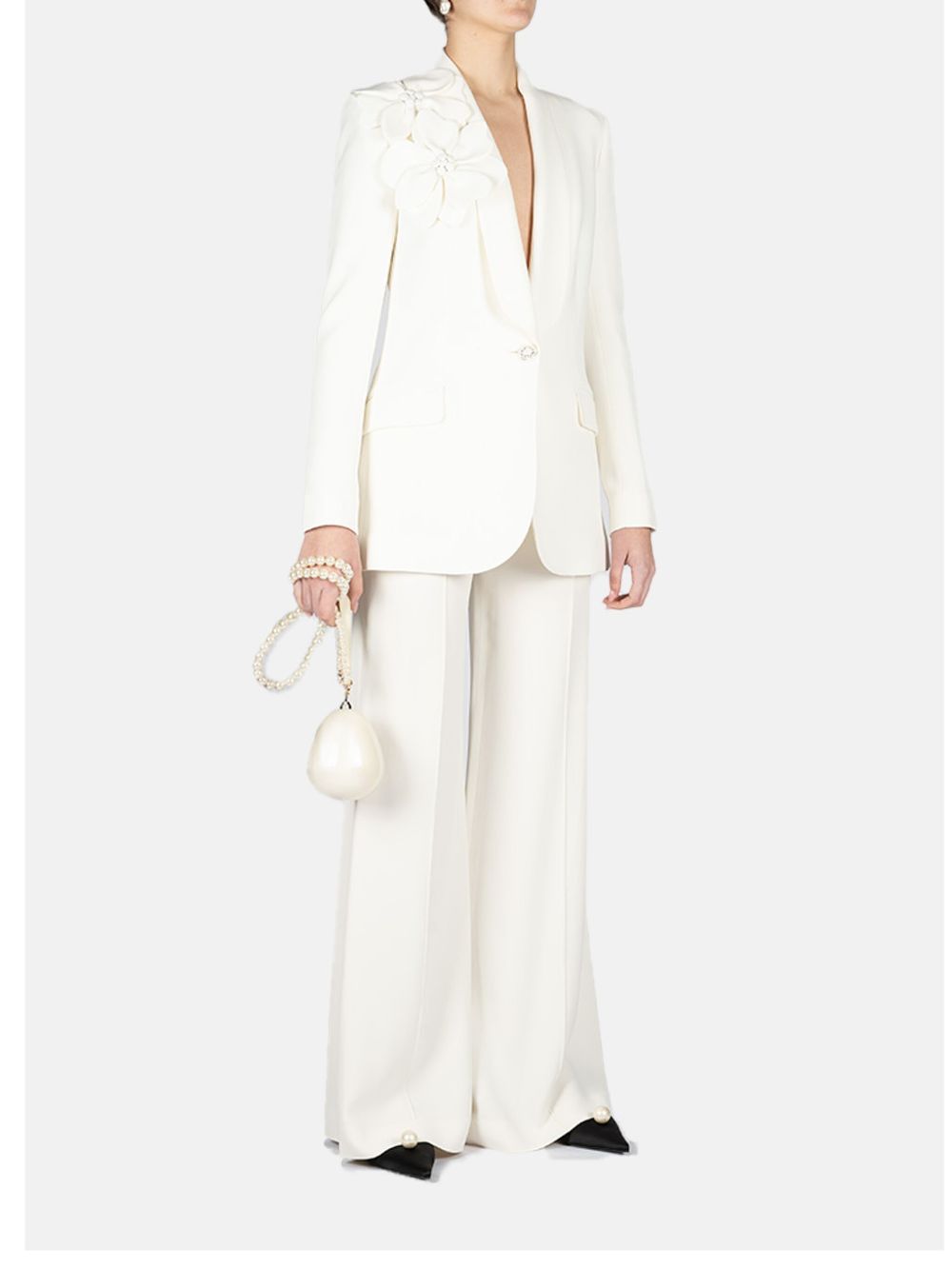 Pantaloni a gamba ampia in bianco ELie Saab - donna 