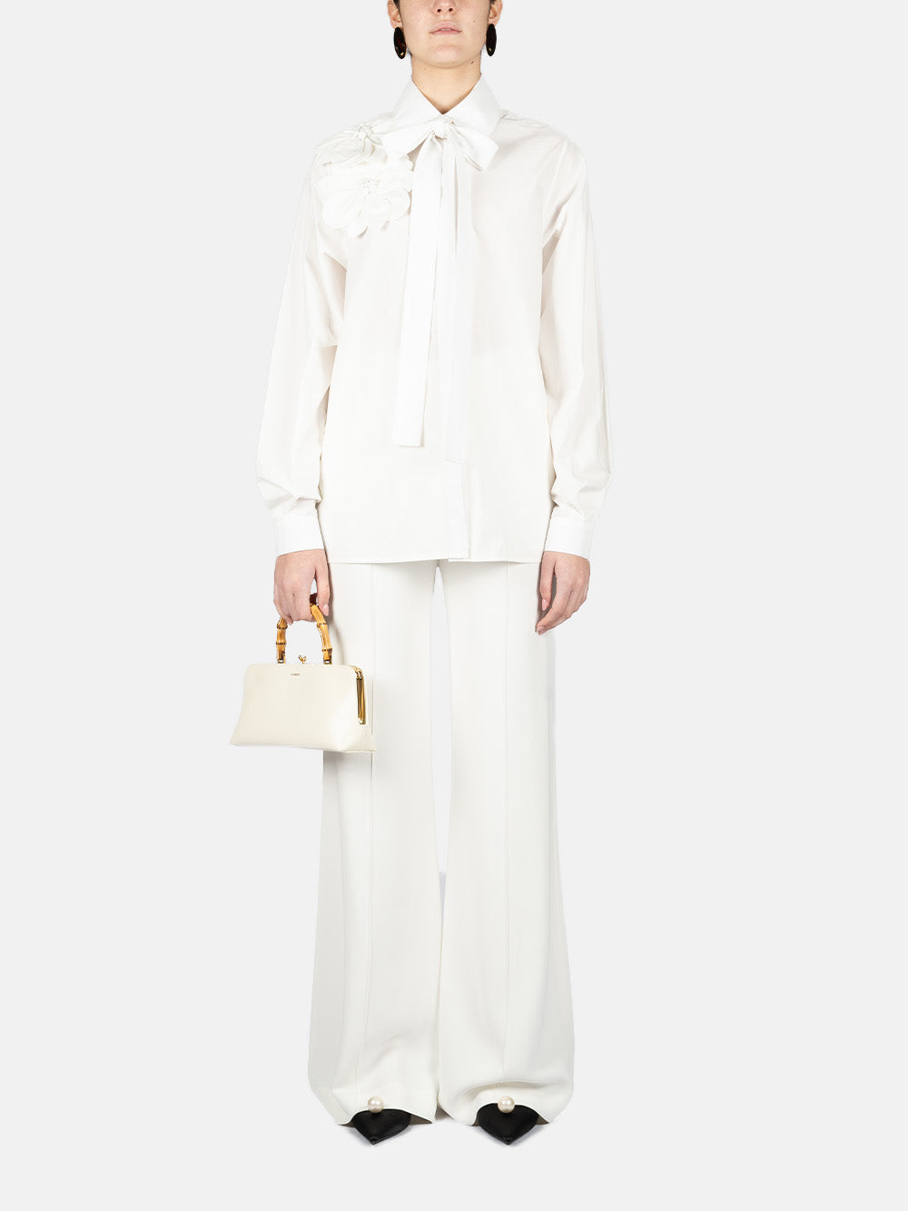 Pantaloni a gamba ampia in bianco ELie Saab - donna 