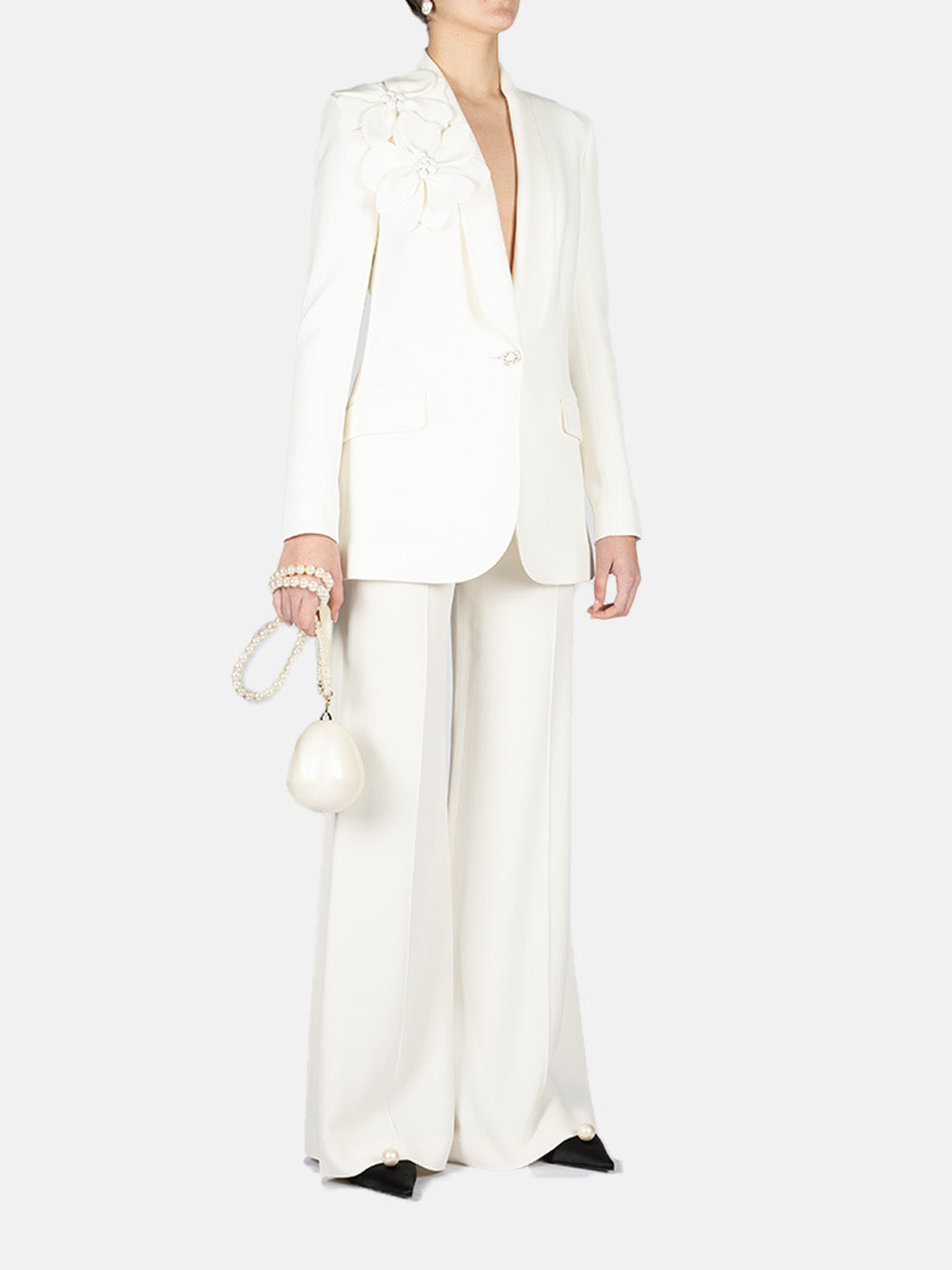 Pantaloni a gamba ampia in bianco ELie Saab - donna 