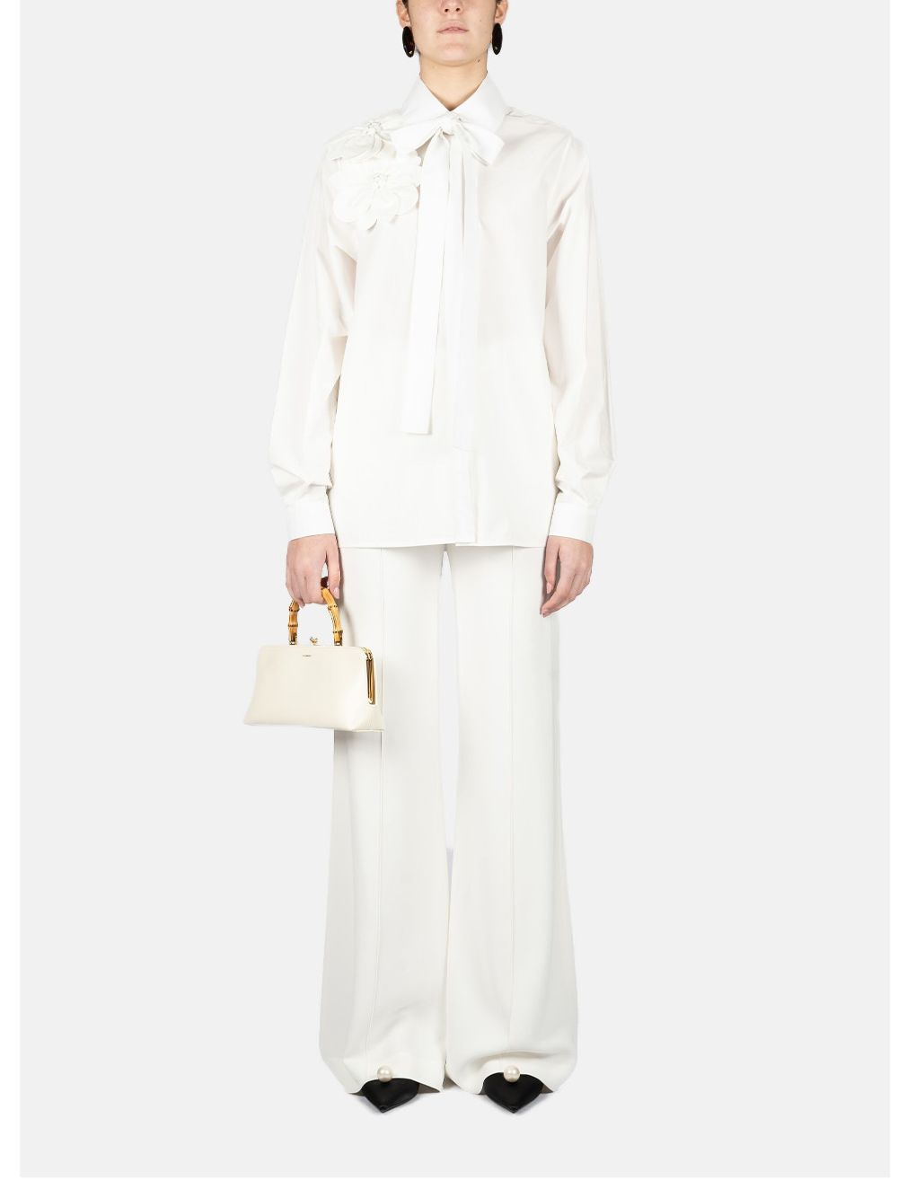 Pantaloni a gamba ampia in bianco ELie Saab - donna 
