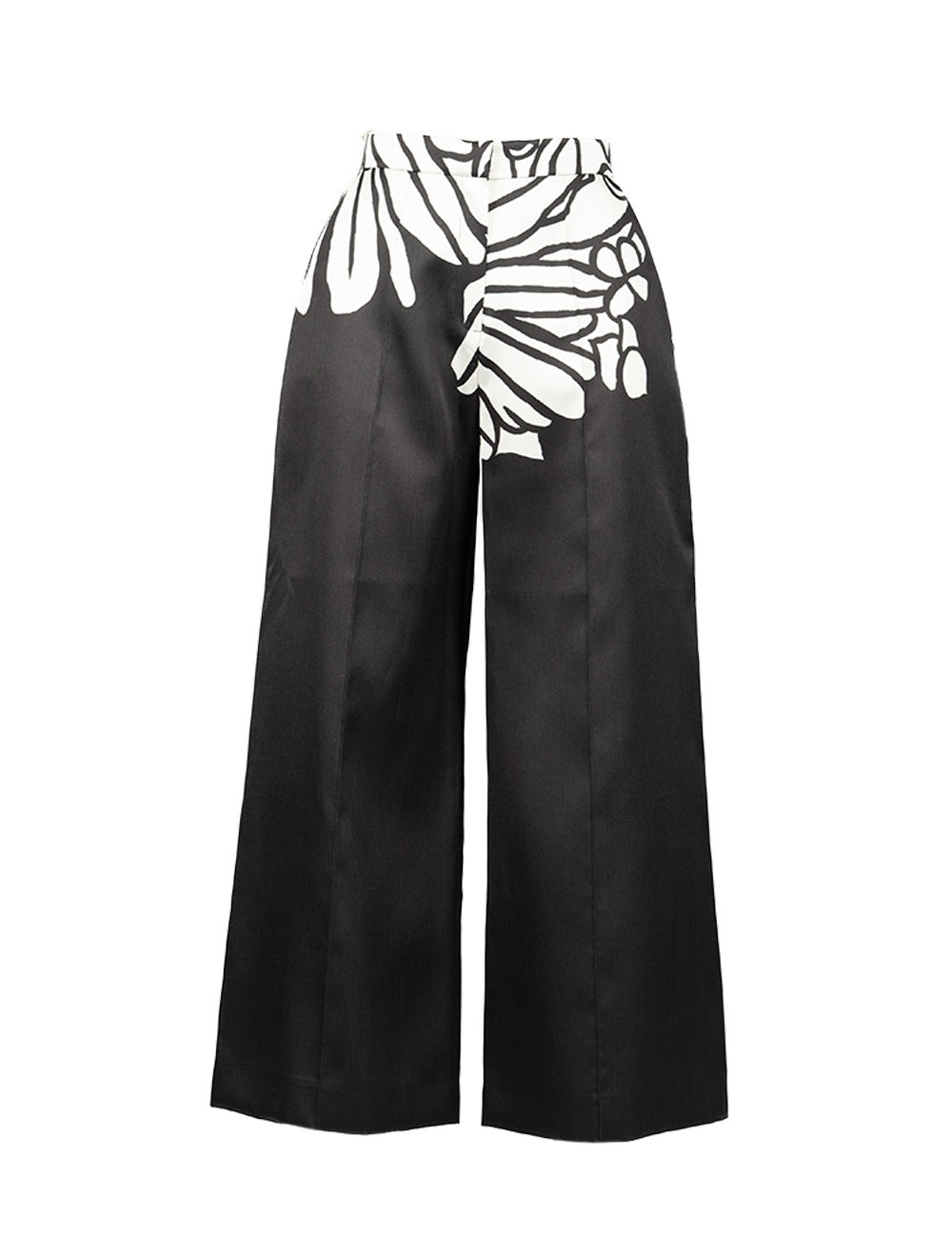 Pantaloni a gamba larga in mikado in nero Elie Saab - donna 