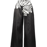 Pantaloni a gamba larga in mikado in nero Elie Saab - donna 