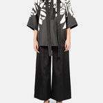 Pantaloni a gamba larga in mikado in nero Elie Saab - donna 