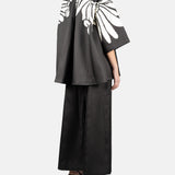 Pantaloni a gamba larga in mikado in nero Elie Saab - donna 